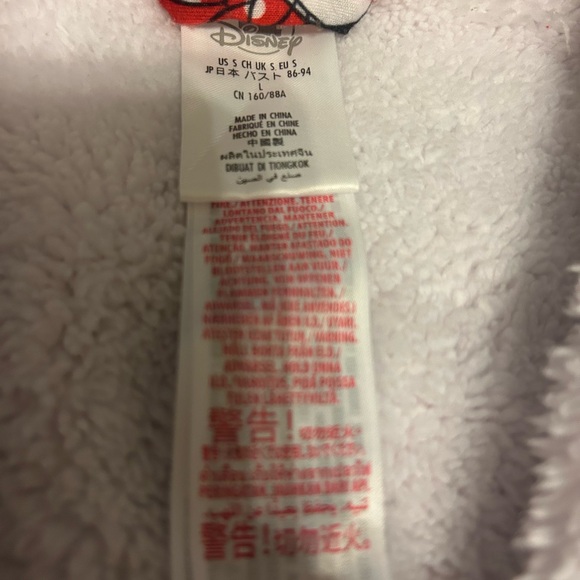 Disney Red and White Minnie Mouse Robe NWOT woman's small or Big Kids XL - Picture 2 of 3